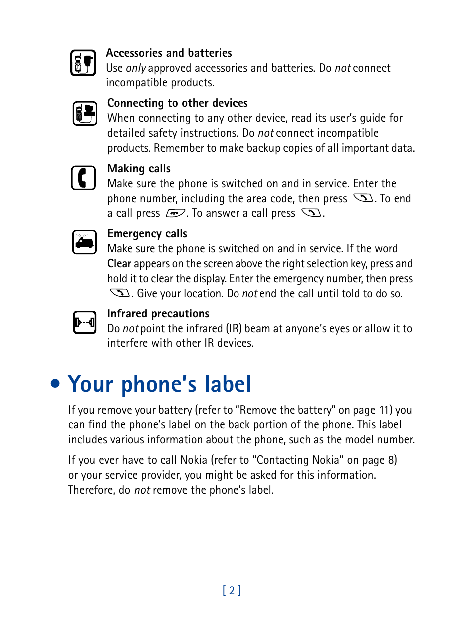 Your phone’s label | Nokia 8890 User Manual | Page 11 / 141