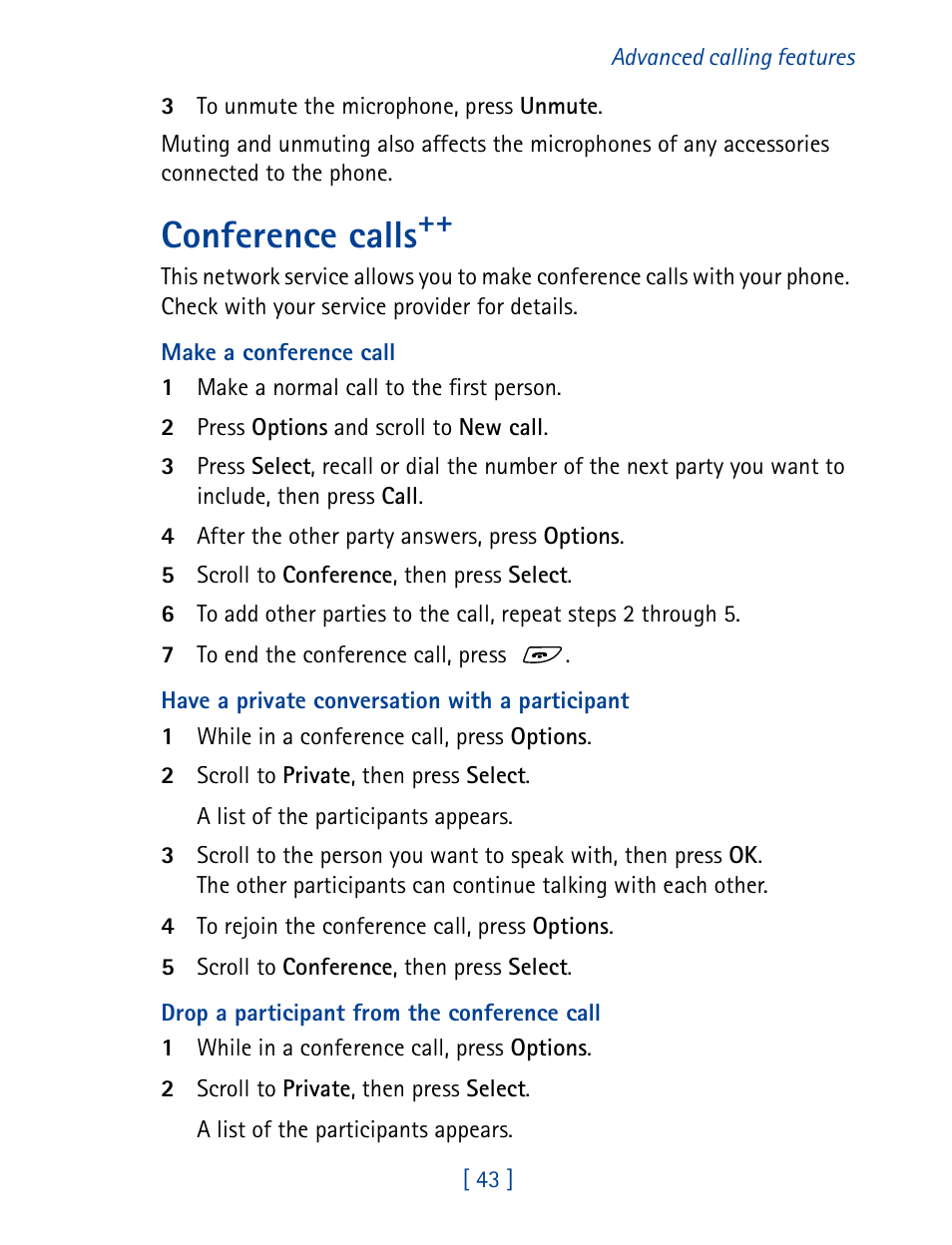 Conference calls | Nokia 8890 User Manual | Page 52 / 141