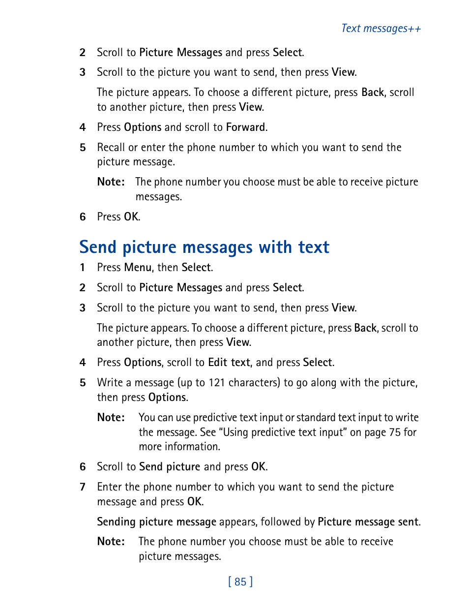 Send picture messages with text | Nokia 8890 User Manual | Page 94 / 141