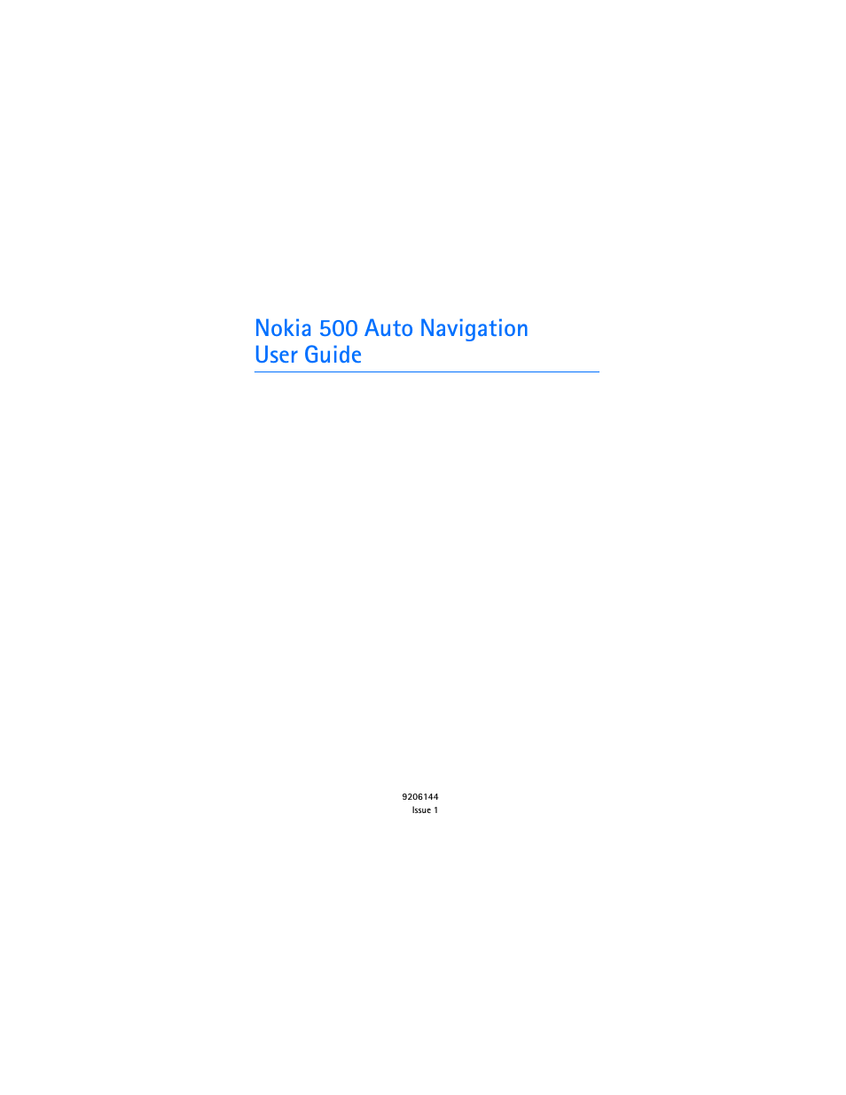 Nokia 500 Auto Navigation User Manual | 51 pages