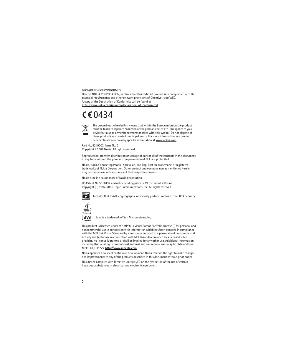 Nokia 6126 User Manual | Page 3 / 185