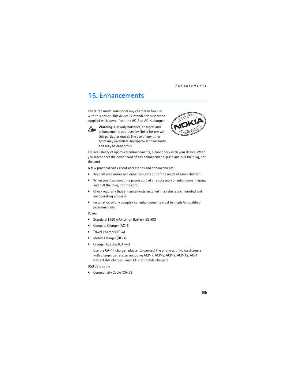 Enhancements | Nokia 6265i User Manual | Page 106 / 257