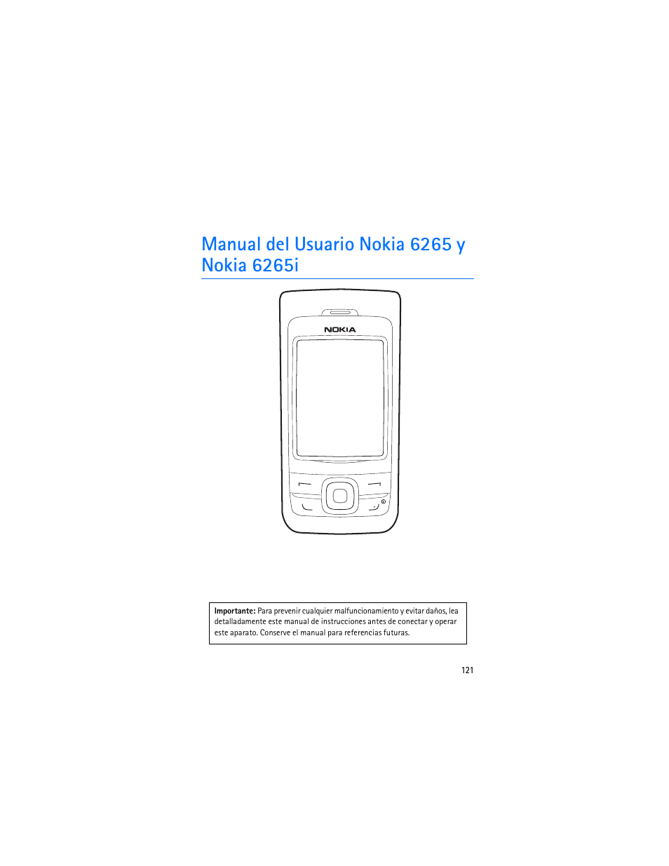 Manual del usuario nokia 6265 y nokia 6265i | Nokia 6265i User Manual | Page 122 / 257