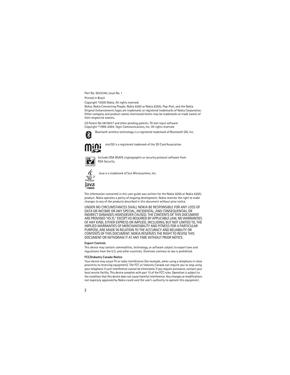 Nokia 6265i User Manual | Page 3 / 257