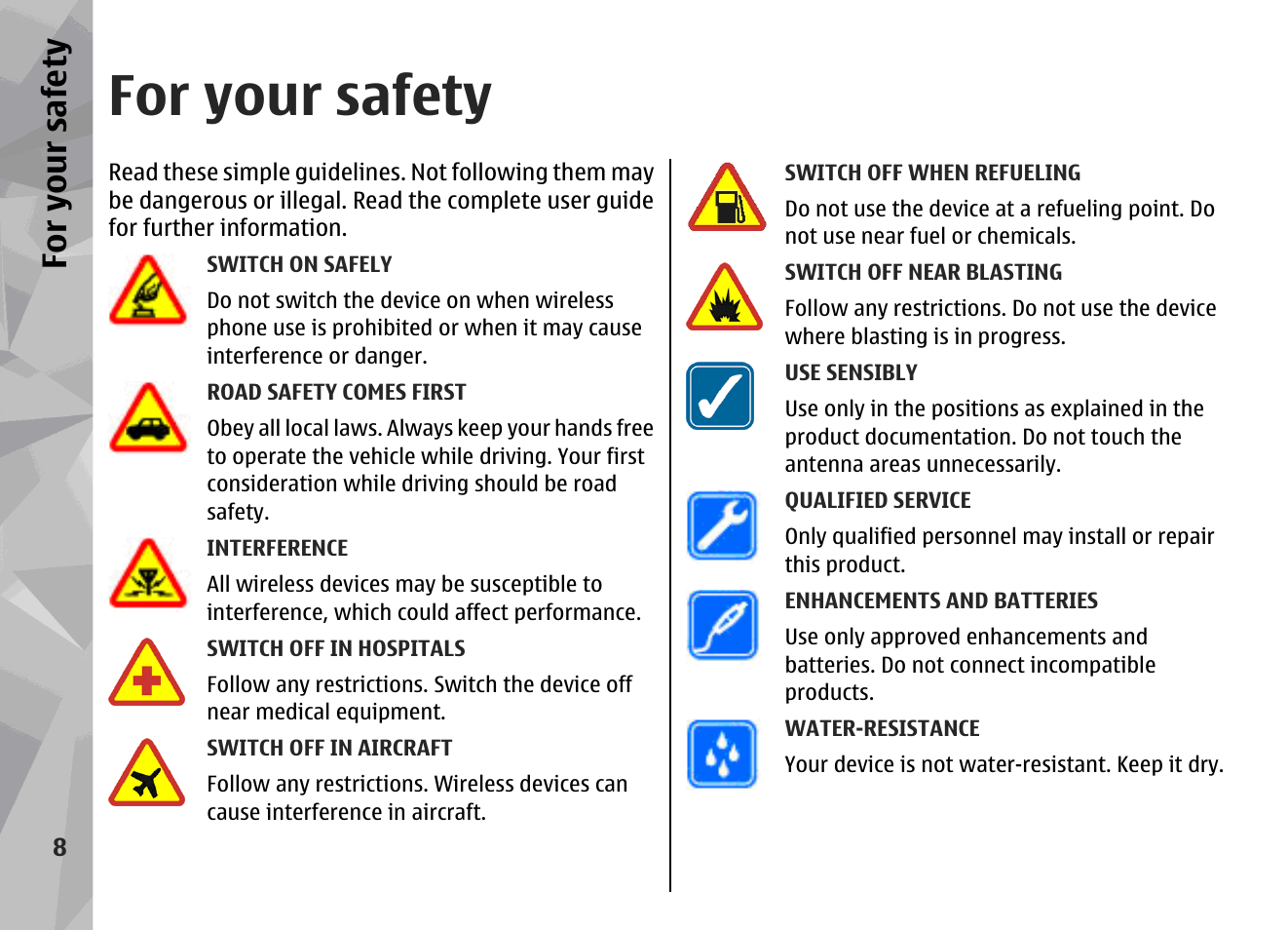 For your safety, For yo ur sa fety | Nokia N95 User Manual | Page 8 / 117