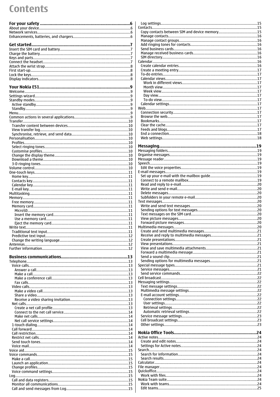 Nokia E51 User Manual | Page 3 / 52