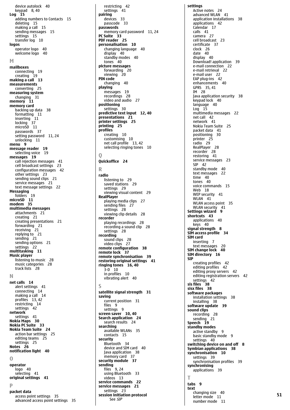 Nokia E51 User Manual | Page 51 / 52