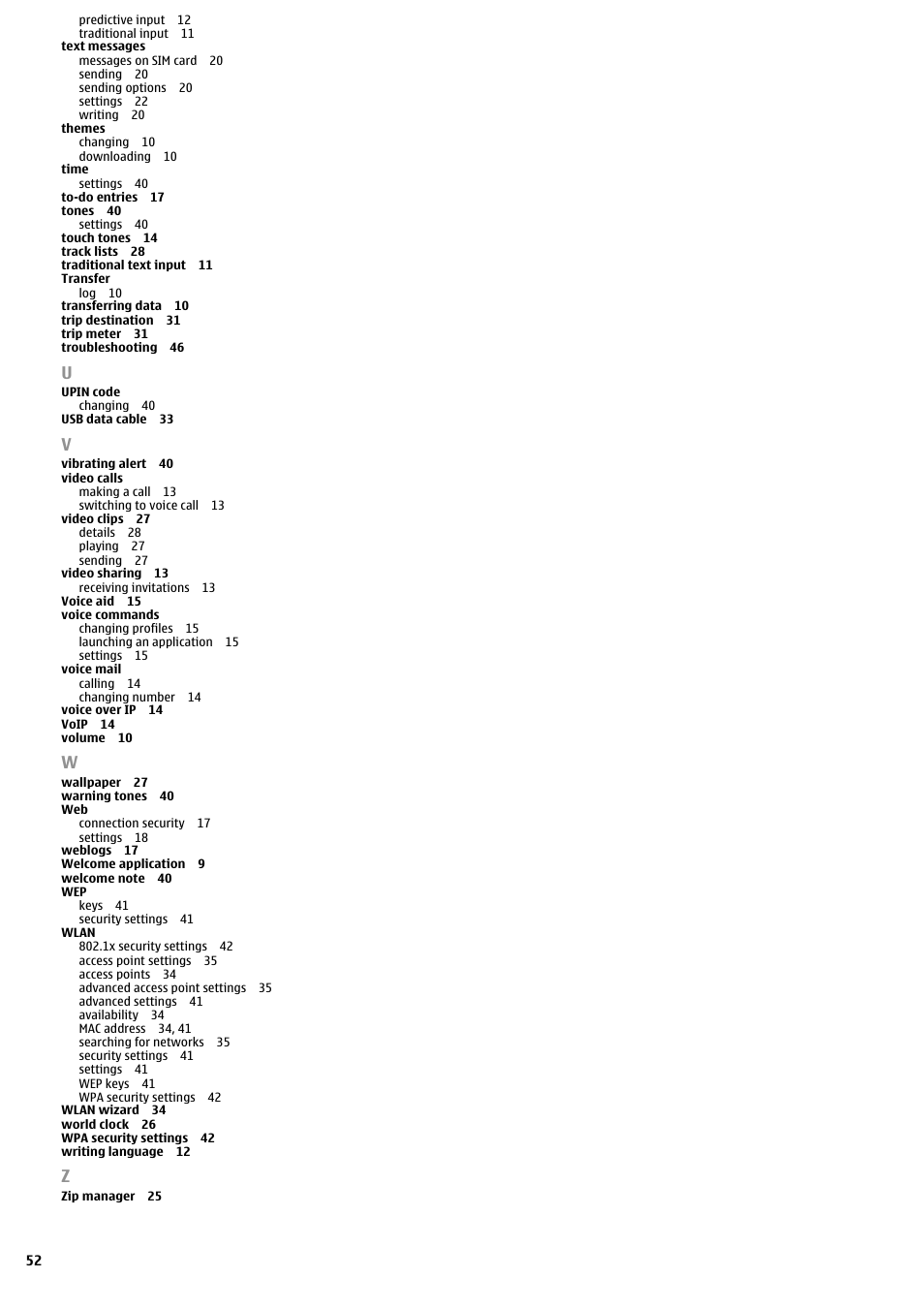 Nokia E51 User Manual | Page 52 / 52