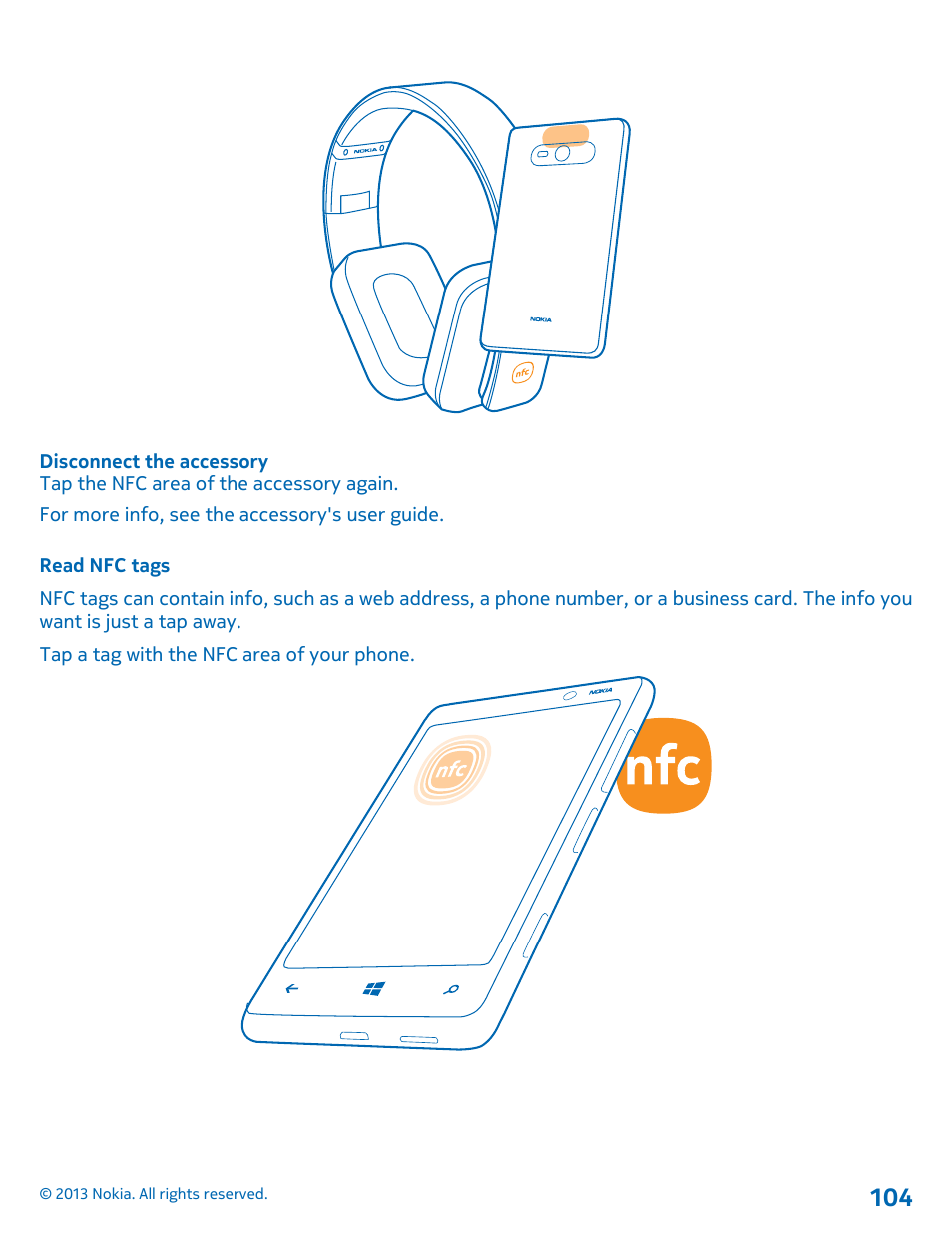 Read nfc tags | Nokia Lumia 820 User Manual | Page 104 / 121