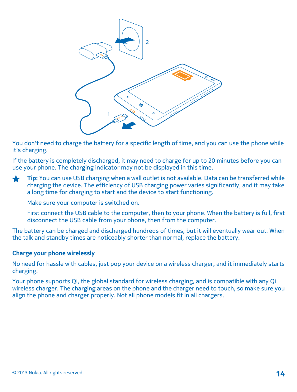 Charge your phone wirelessly | Nokia Lumia 820 User Manual | Page 14 / 121