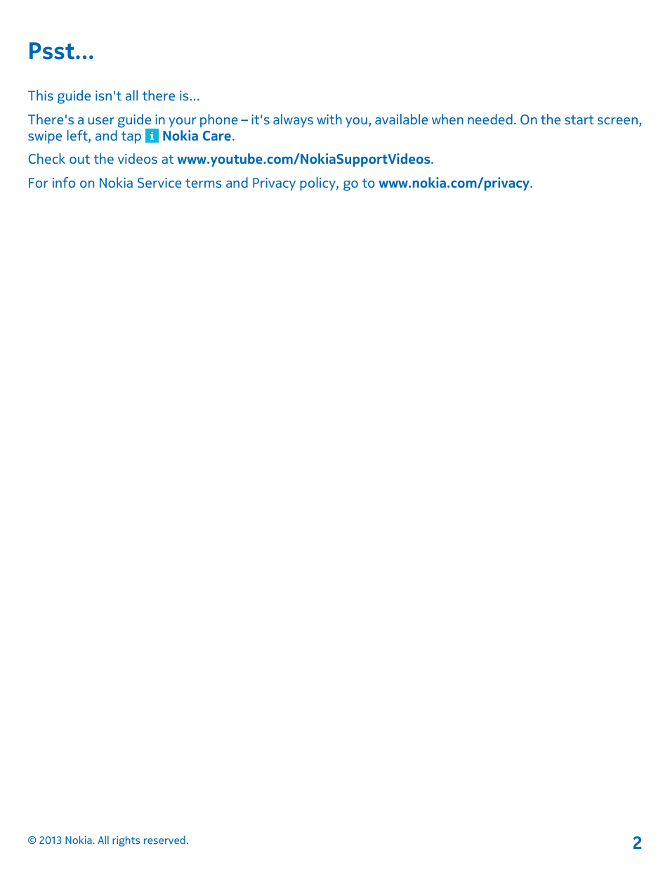 Psst | Nokia Lumia 820 User Manual | Page 2 / 121