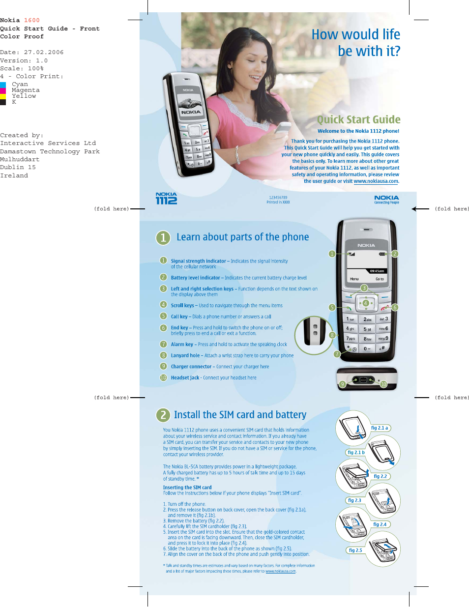 Nokia 1112 User Manual | 2 pages