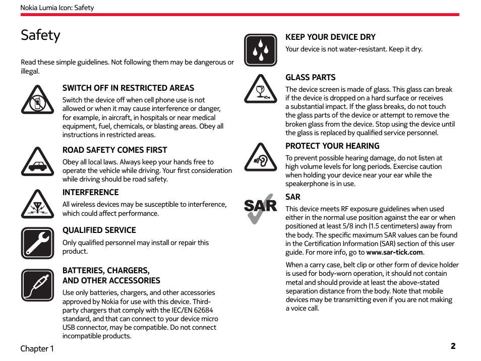 Safety | Nokia Lumia Icon User Manual | Page 2 / 102