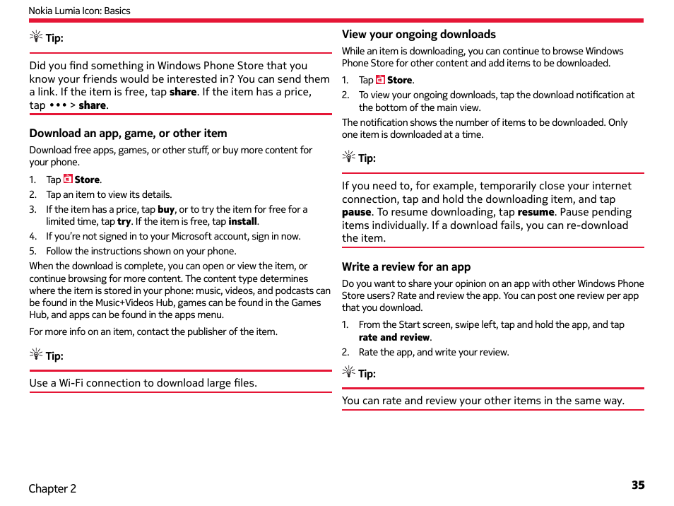 Nokia Lumia Icon User Manual | Page 35 / 102