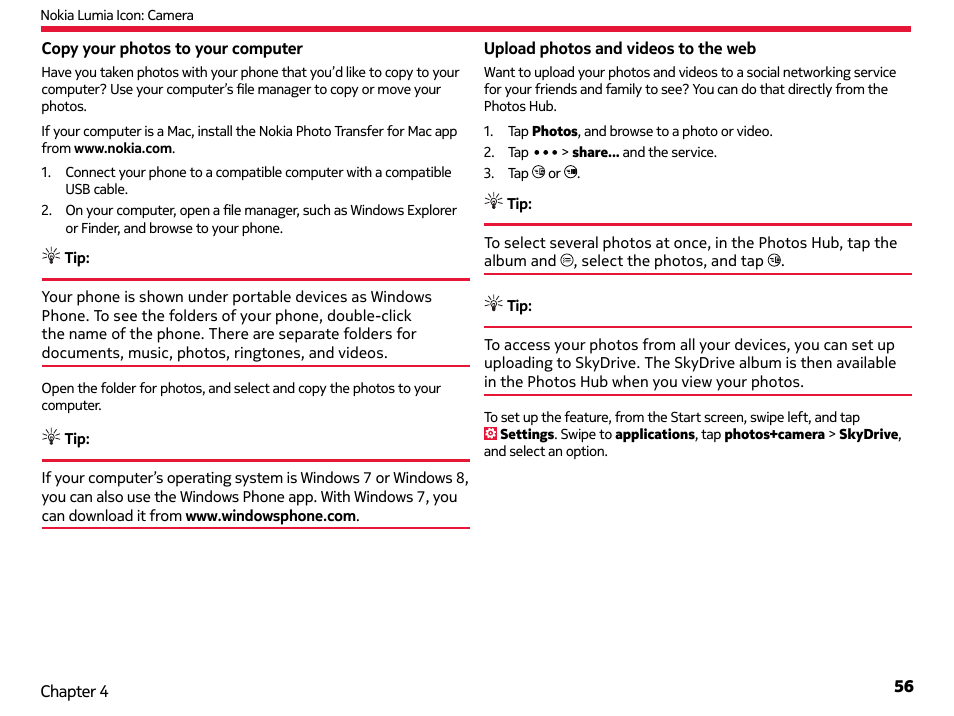 Nokia Lumia Icon User Manual | Page 56 / 102