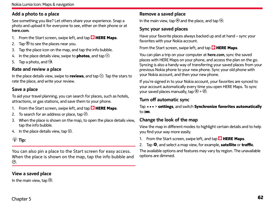 Nokia Lumia Icon User Manual | Page 62 / 102