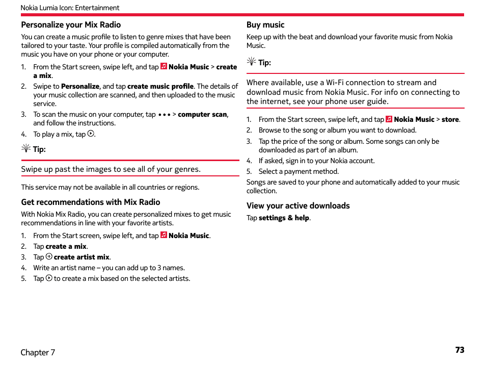Nokia Lumia Icon User Manual | Page 73 / 102