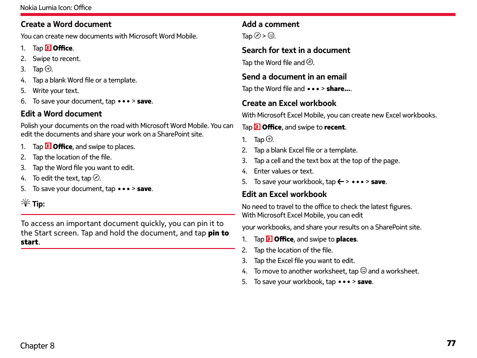 Nokia Lumia Icon User Manual | Page 77 / 102