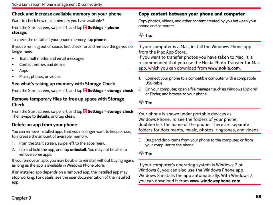 Nokia Lumia Icon User Manual | Page 89 / 102