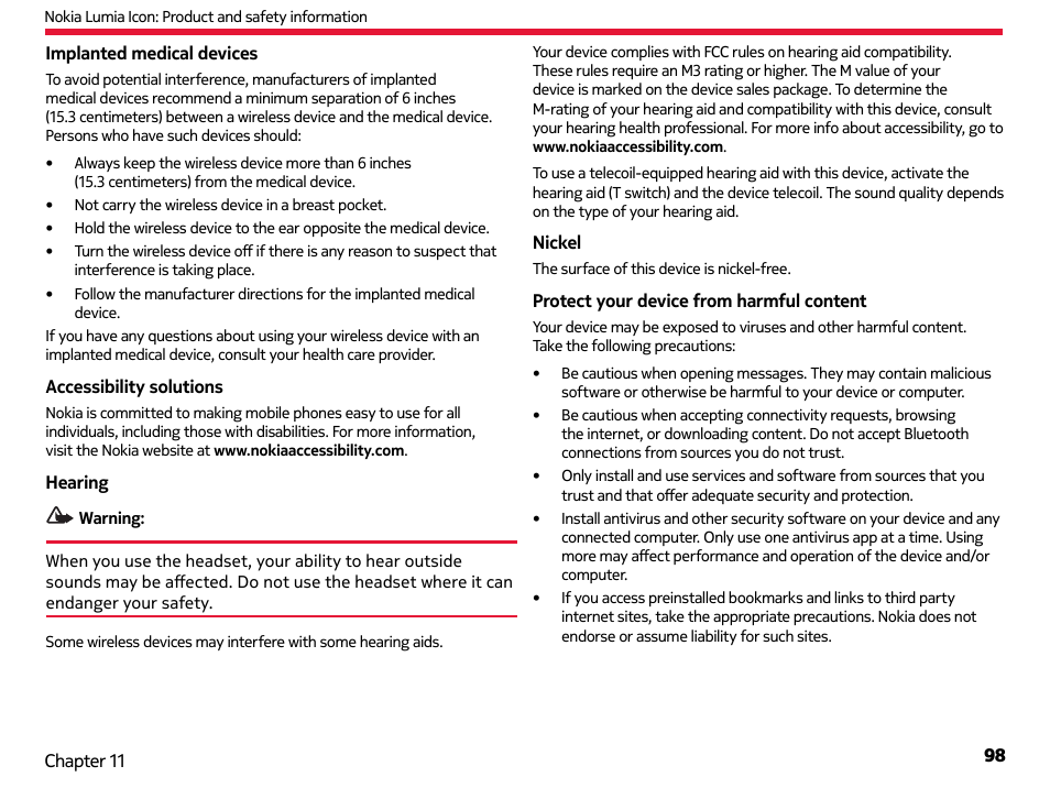 Nokia Lumia Icon User Manual | Page 98 / 102