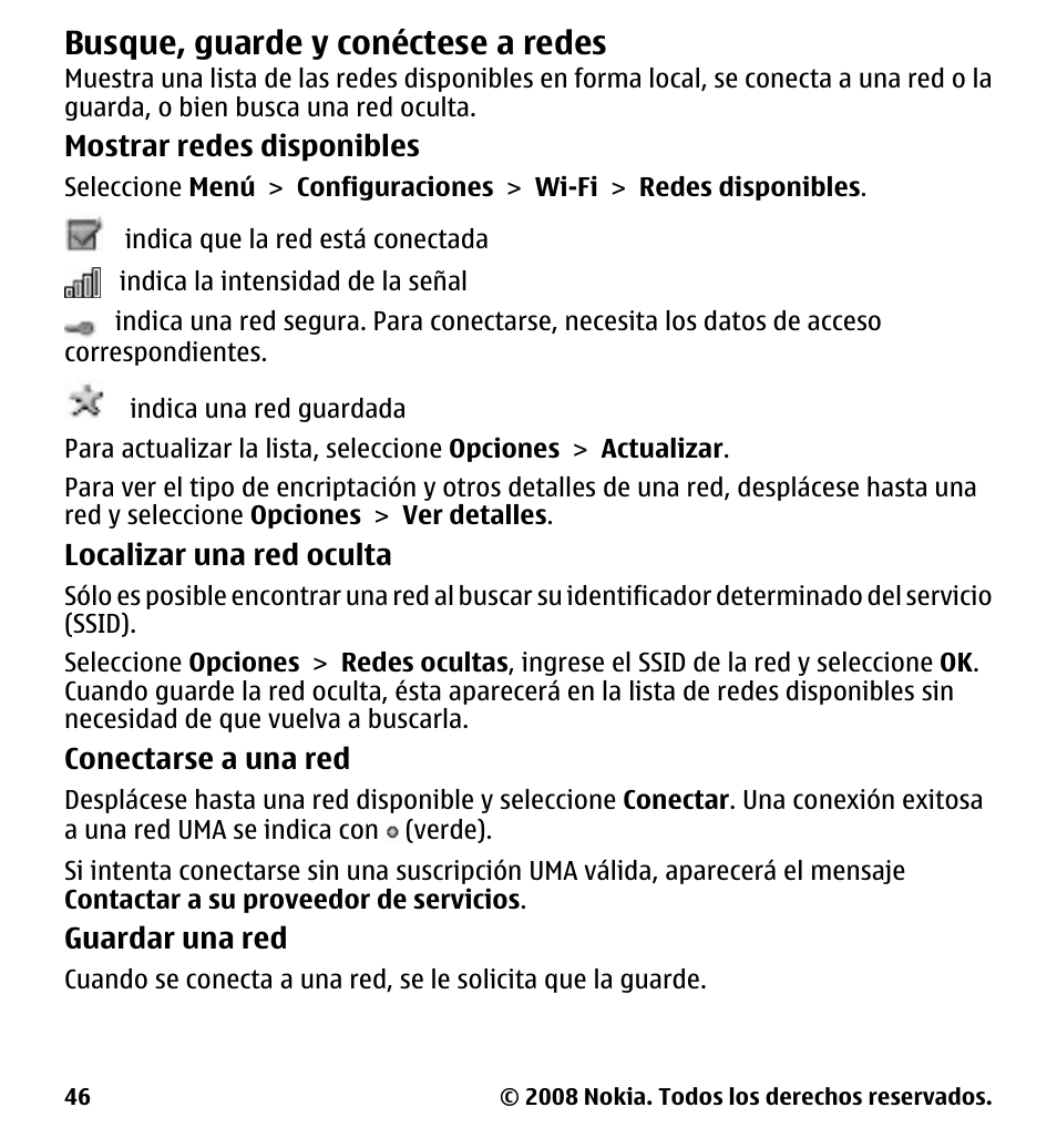 Busque, guarde y conéctese a redes, Busque, guarde y conéctese a, Redes | Nokia 7510 Supernova User Manual | Page 123 / 160