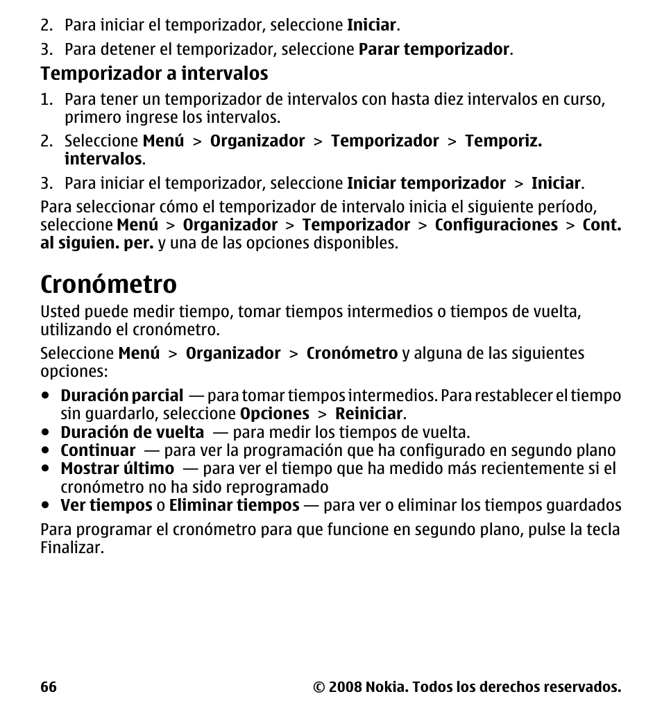 Cronómetro | Nokia 7510 Supernova User Manual | Page 143 / 160