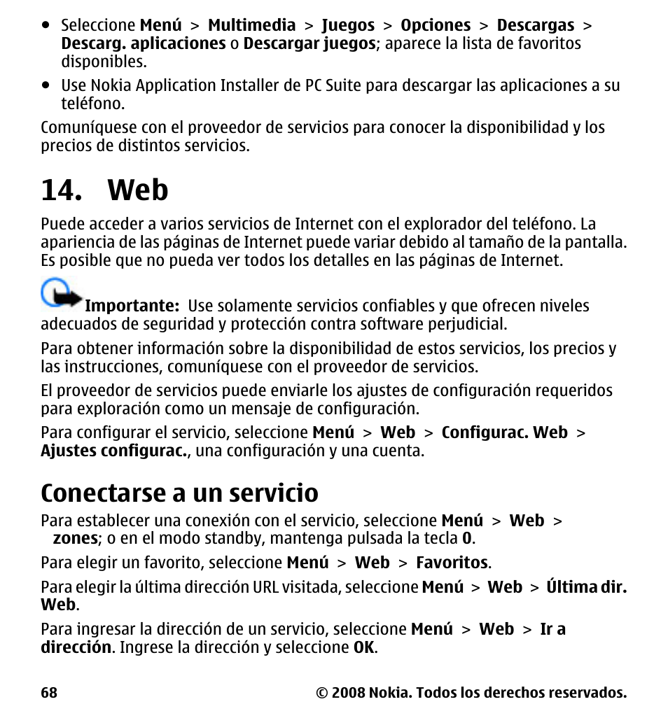 Conectarse a un servicio | Nokia 7510 Supernova User Manual | Page 145 / 160