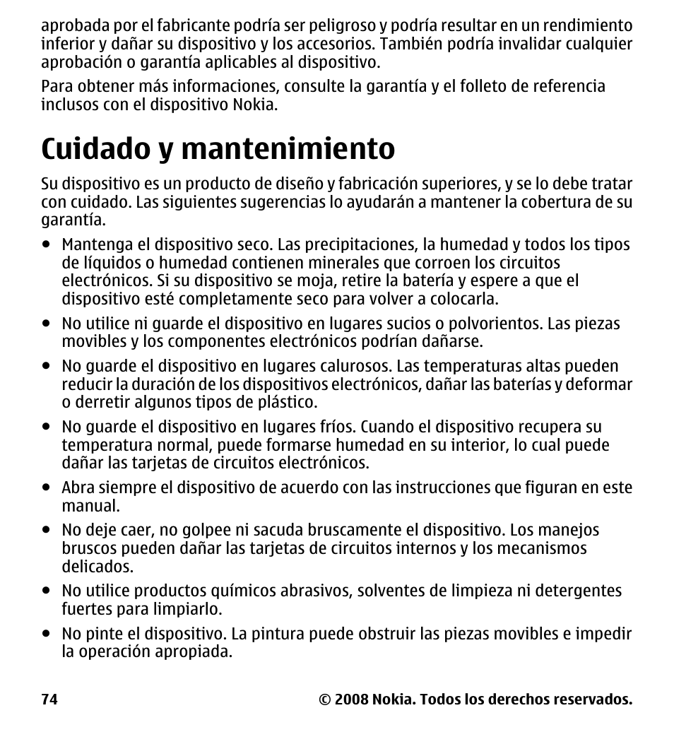 Cuidado y mantenimiento, Cuidado y, Mantenimiento | Nokia 7510 Supernova User Manual | Page 151 / 160