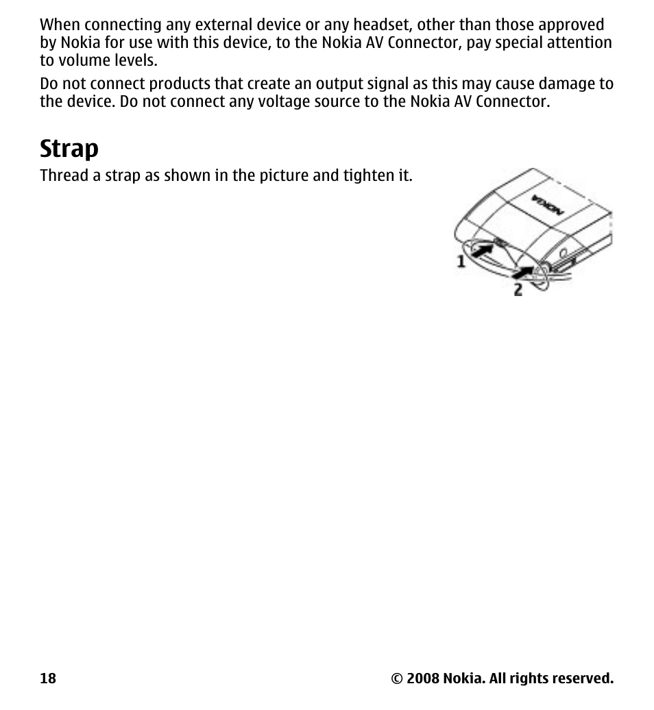 Strap | Nokia 7510 Supernova User Manual | Page 18 / 160