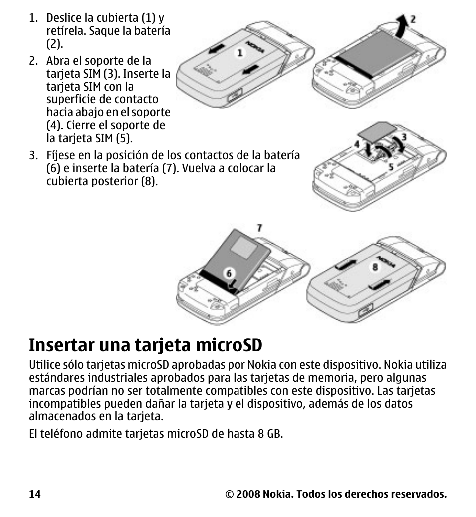 Insertar una tarjeta microsd | Nokia 7510 Supernova User Manual | Page 91 / 160
