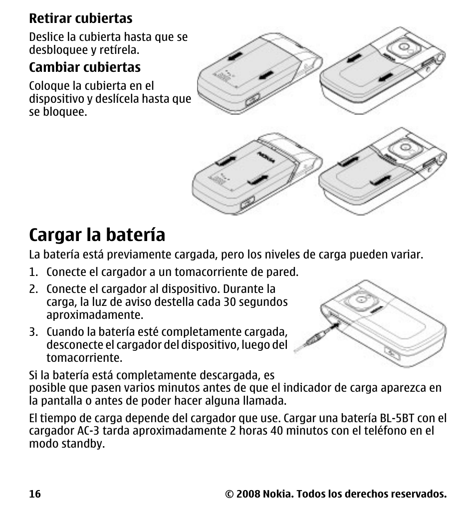 Cargar la batería | Nokia 7510 Supernova User Manual | Page 93 / 160