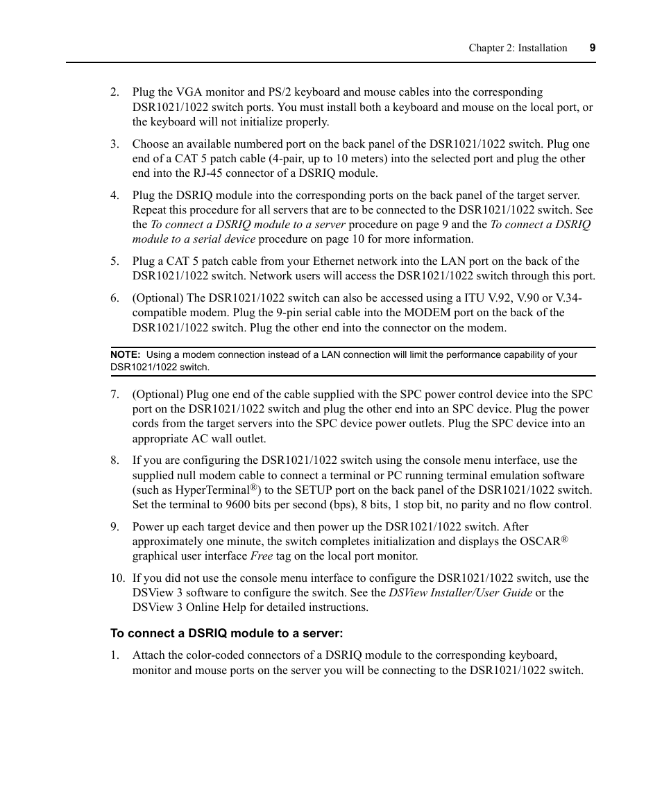Avocent DSR1021 User Manual | Page 21 / 110