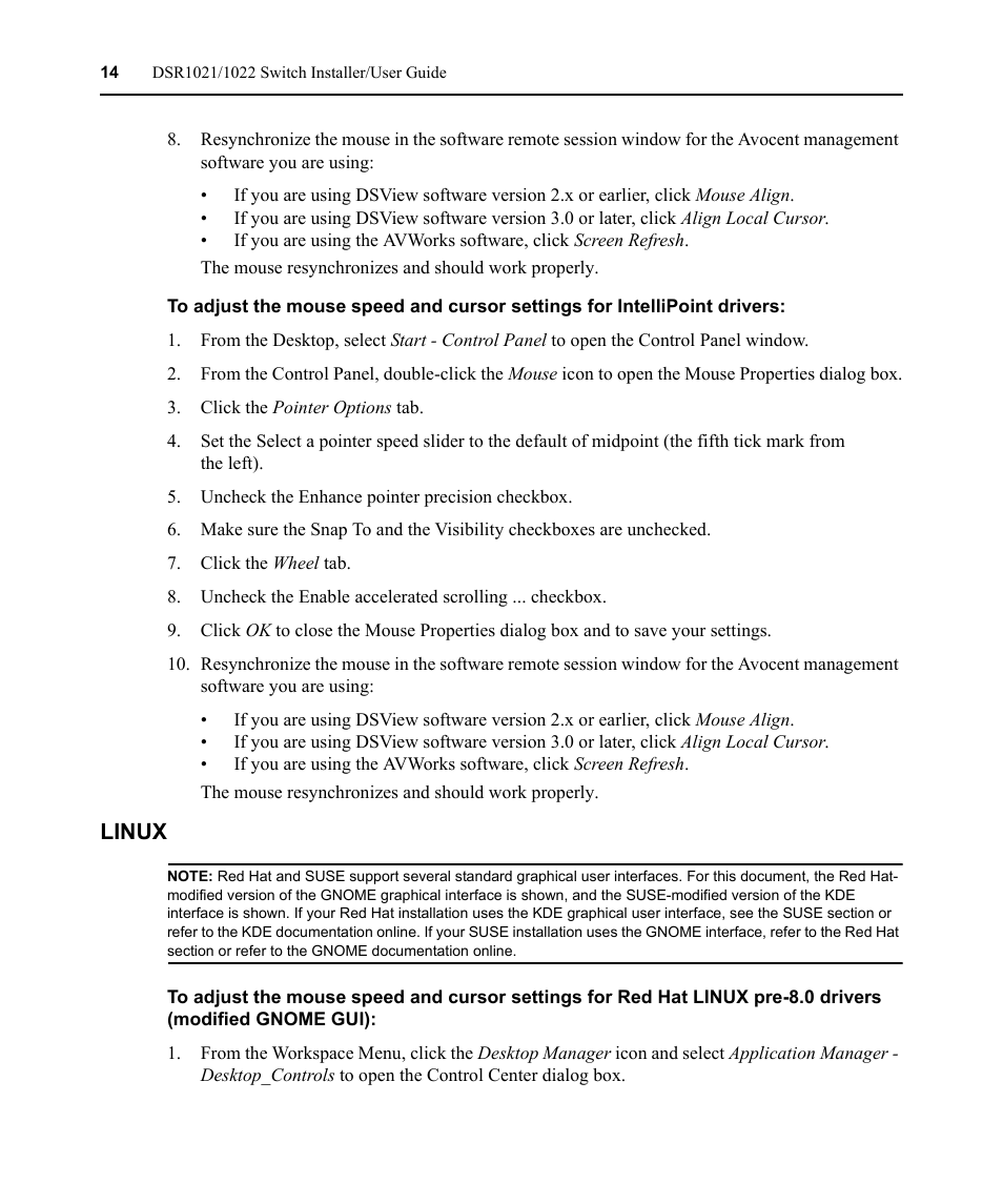 Linux | Avocent DSR1021 User Manual | Page 26 / 110