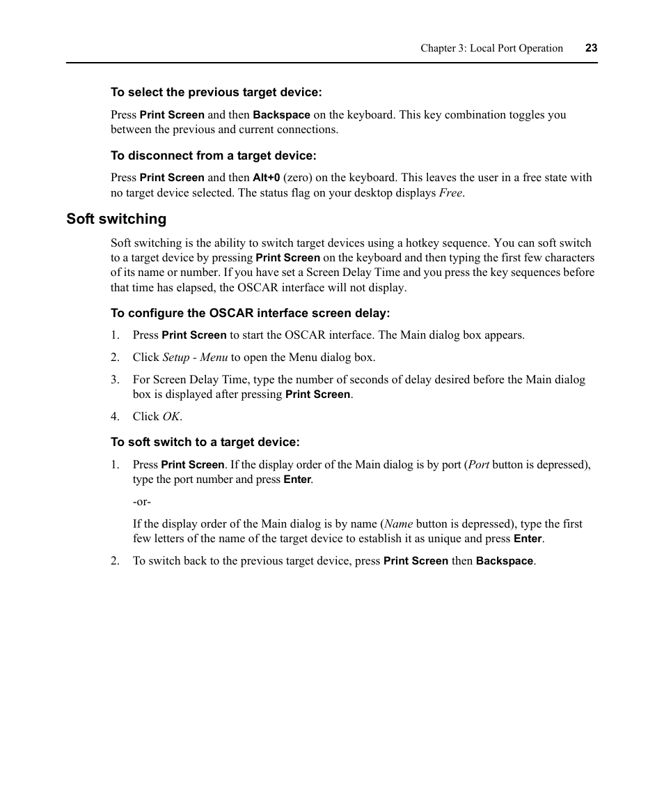 Soft switching | Avocent DSR1021 User Manual | Page 35 / 110