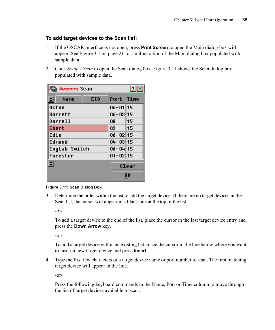 Figure 3.11: scan dialog box | Avocent DSR1021 User Manual | Page 47 / 110
