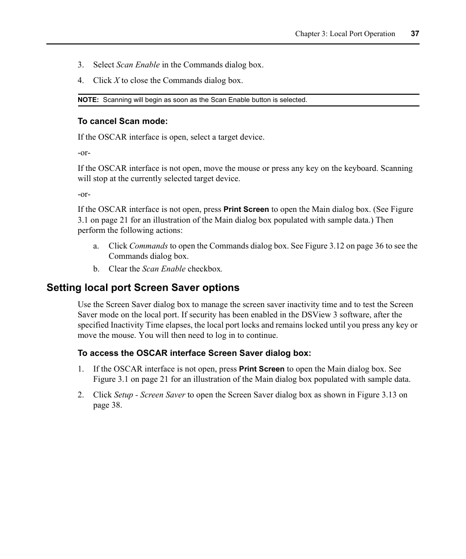 Setting local port screen saver options | Avocent DSR1021 User Manual | Page 49 / 110