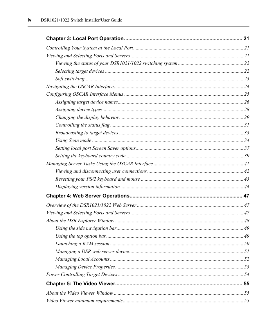 Avocent DSR1021 User Manual | Page 6 / 110