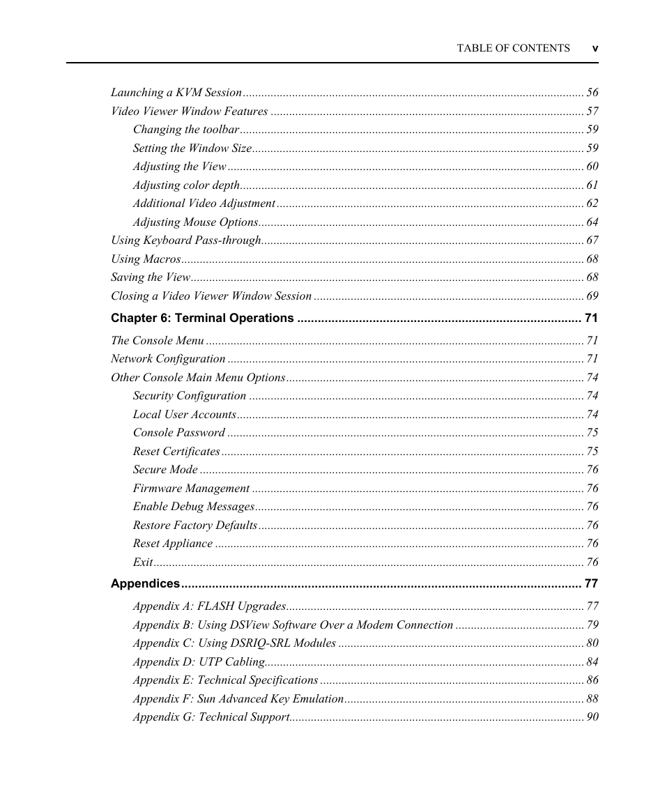 Avocent DSR1021 User Manual | Page 7 / 110