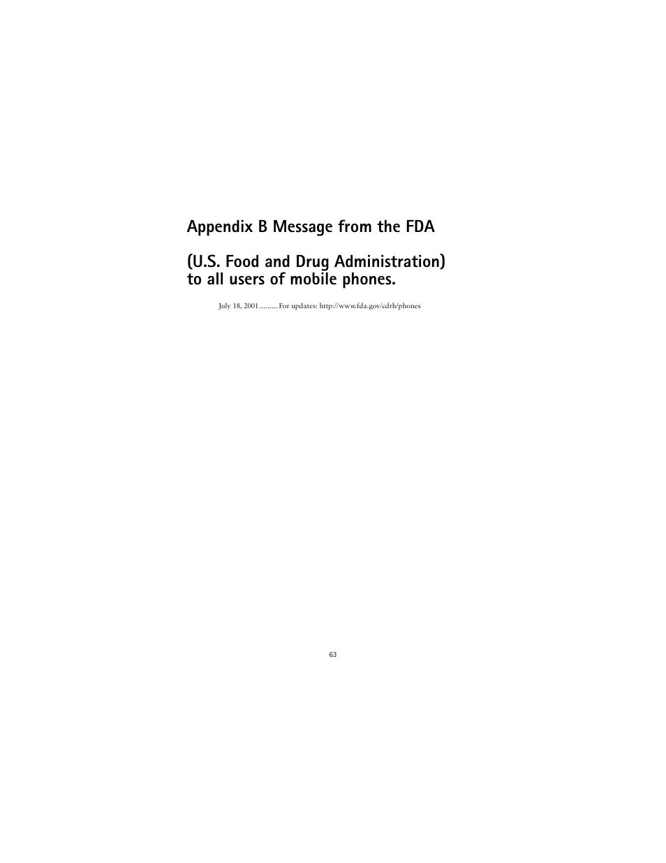 Appendix b message from the fda | Nokia 1221 User Manual | Page 72 / 81