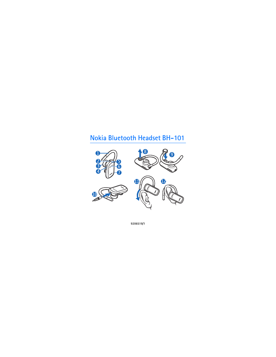 Nokia Bluetooth Headset BH-101 User Manual | 9 pages