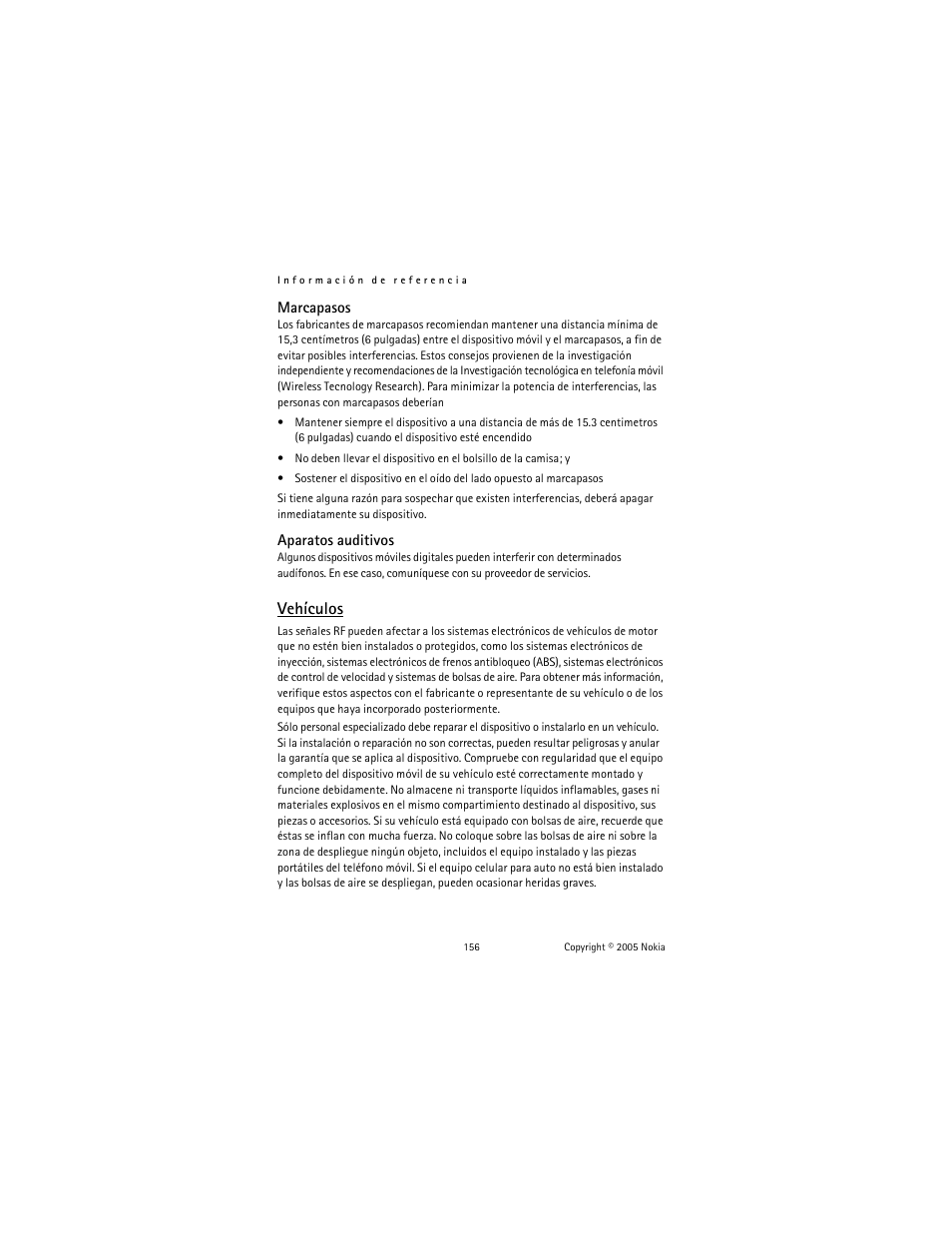 Vehículos | Nokia 6102 User Manual | Page 157 / 169