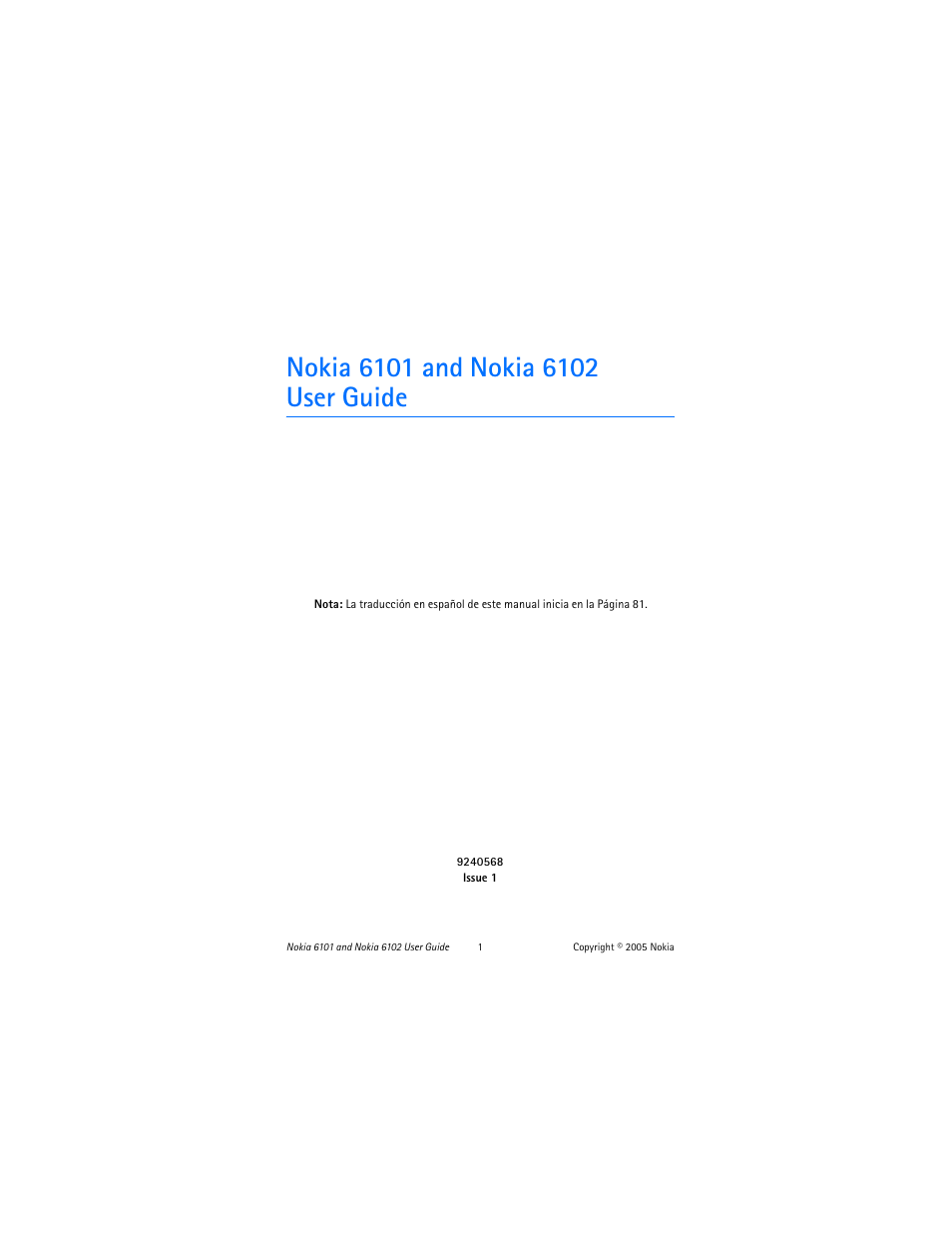 Nokia 6101 and nokia 6102 user guide | Nokia 6102 User Manual | Page 2 / 169