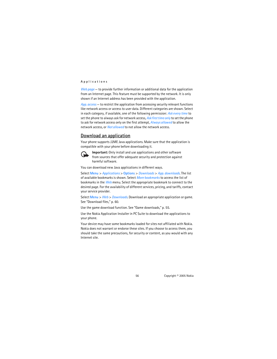 Download an application | Nokia 6102 User Manual | Page 57 / 169