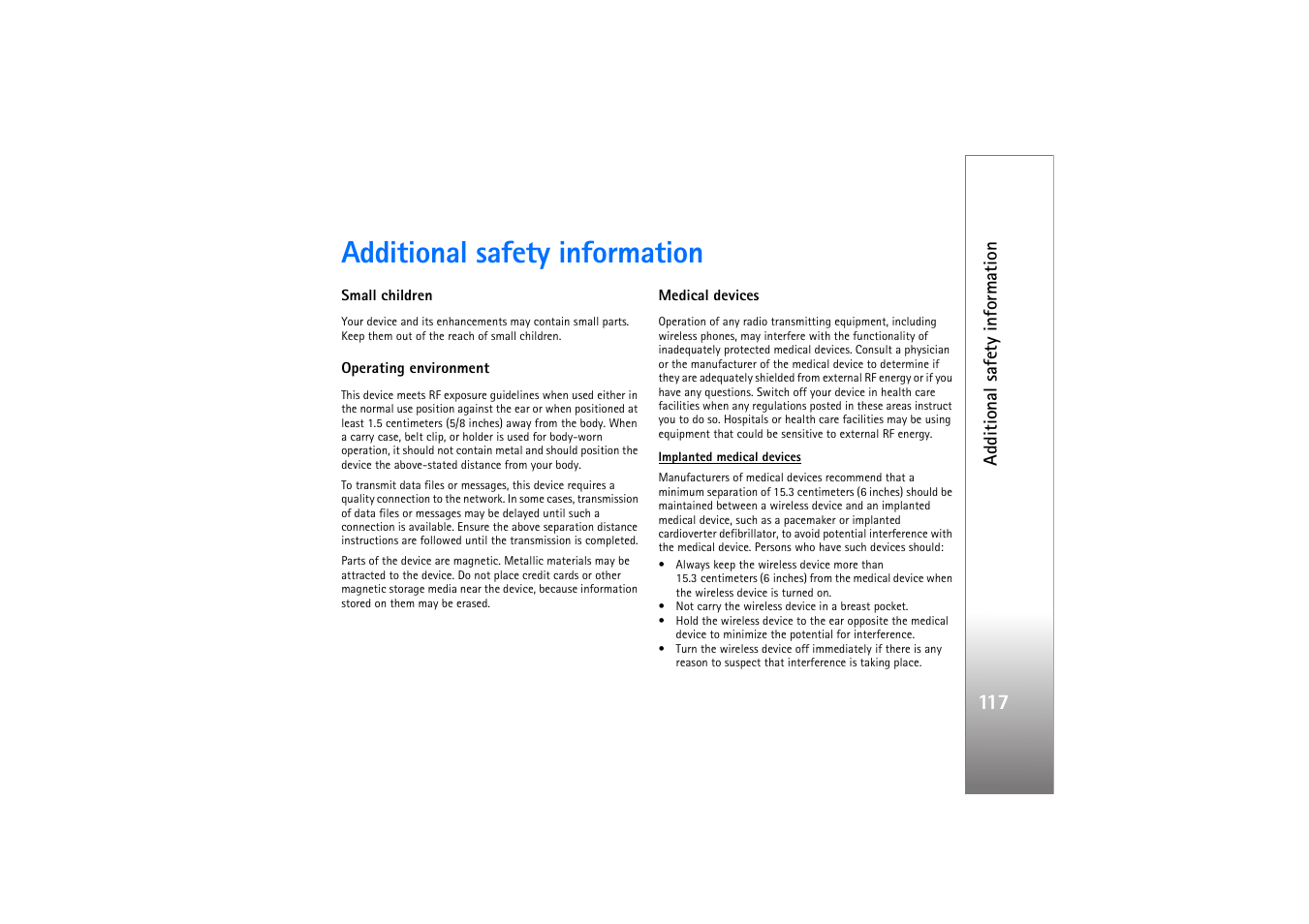 Additional safety information | Nokia N76 User Manual | Page 149 / 157