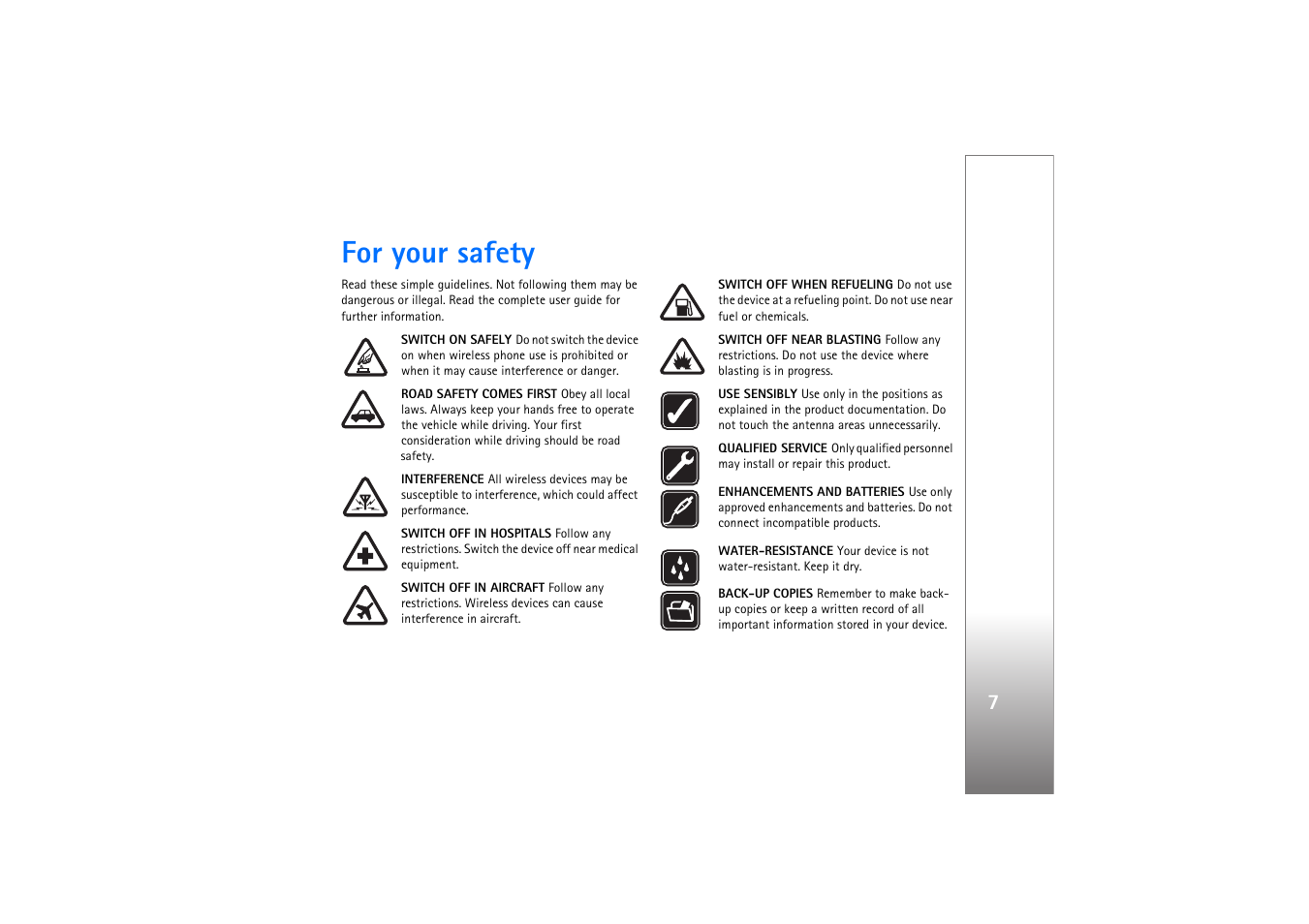 For your safety | Nokia N76 User Manual | Page 39 / 157