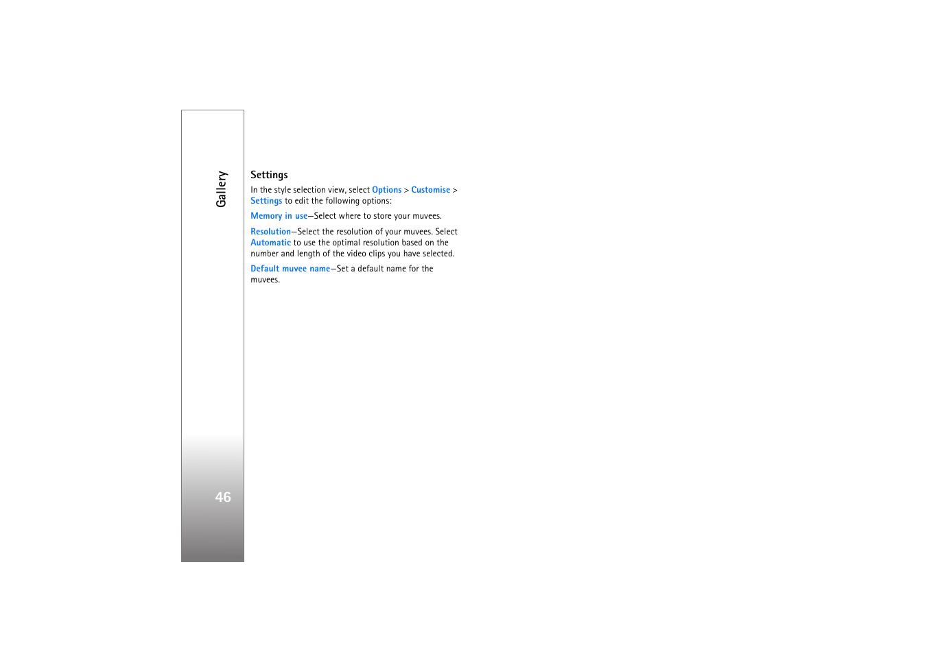 Settings | Nokia N76 User Manual | Page 78 / 157