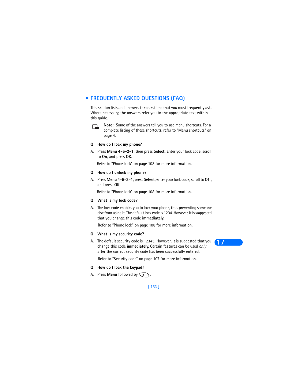 Frequently asked questions (faq) | Nokia 6385 User Manual | Page 159 / 194