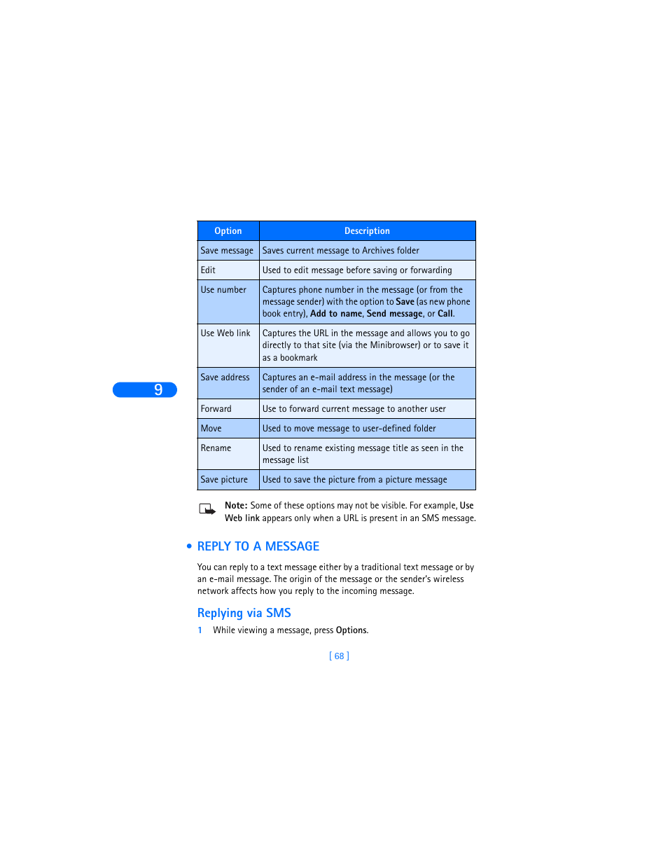 Reply to a message, Replying via sms | Nokia 6385 User Manual | Page 74 / 194