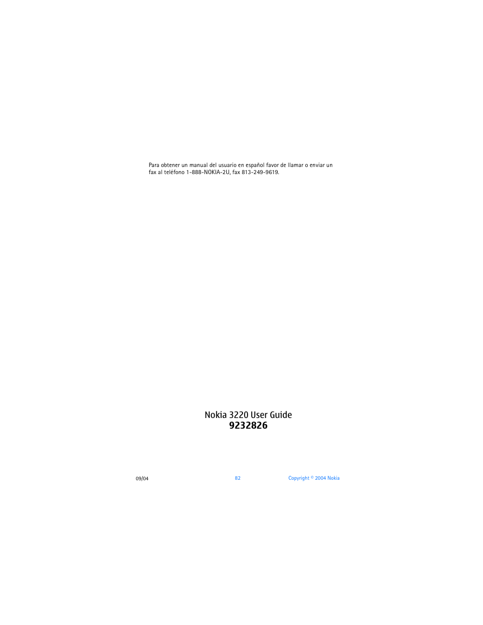 Nokia 3220 user guide | Nokia 3220 User Manual | Page 89 / 89