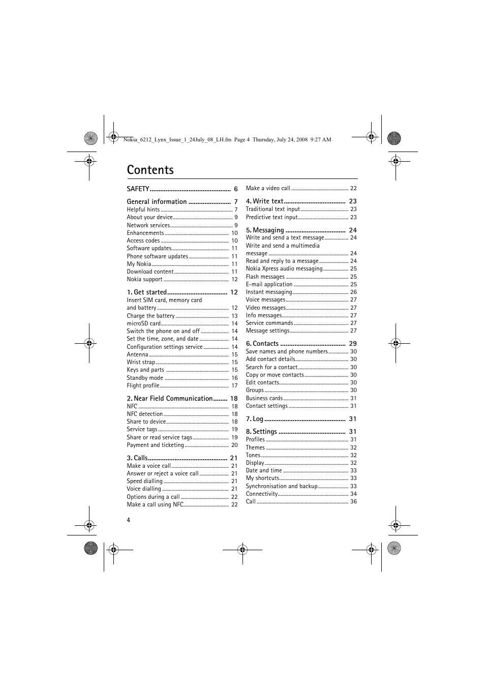 Nokia 6212 classic User Manual | Page 4 / 58